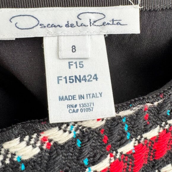 Oscar de la Renta Wool Tweed Skirt in Red/White/Black, size 8 (fits size 6) - Picture 5 of 7